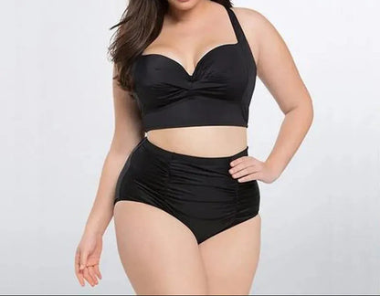Zwarte Bikiniset met Haltertop en Hoge Taille – Alina