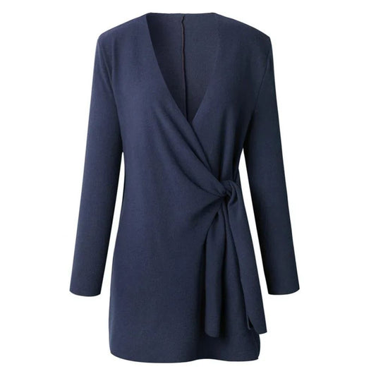 Gebreid Damesvest Met Strikceintuur – Elin