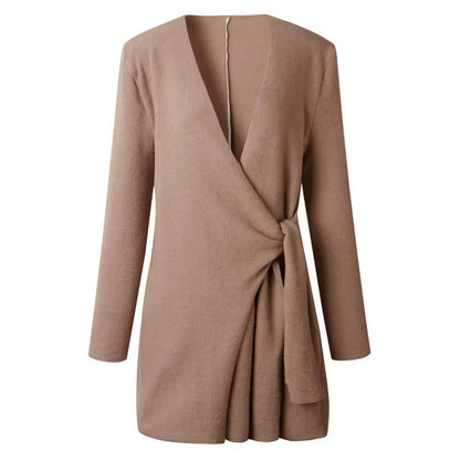 Gebreid Damesvest Met Strikceintuur – Elin