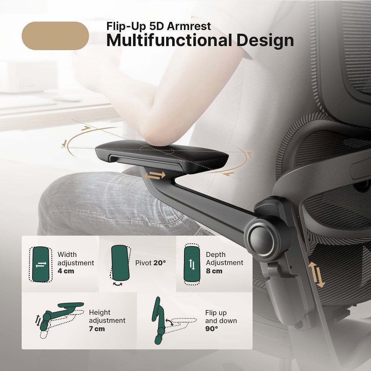 Ergonomische Bureaustoel met 16 Instelbare Functies - ErgoFlex