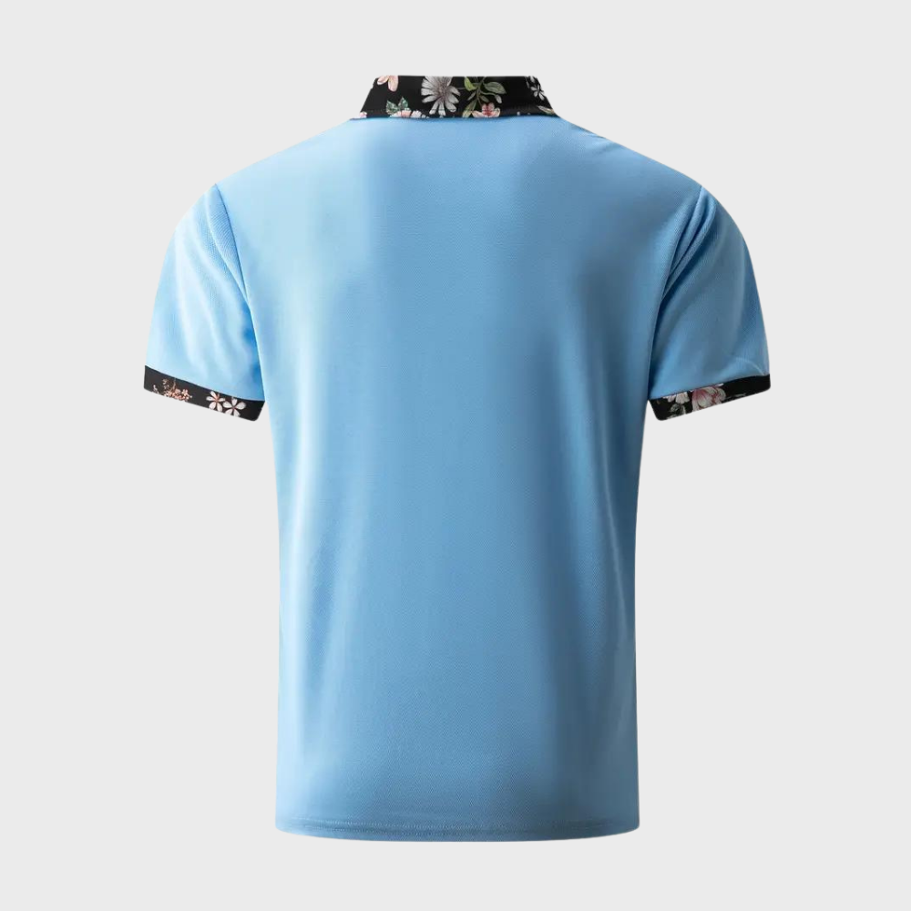 Heren Polo met Subtiele Print - Noah
