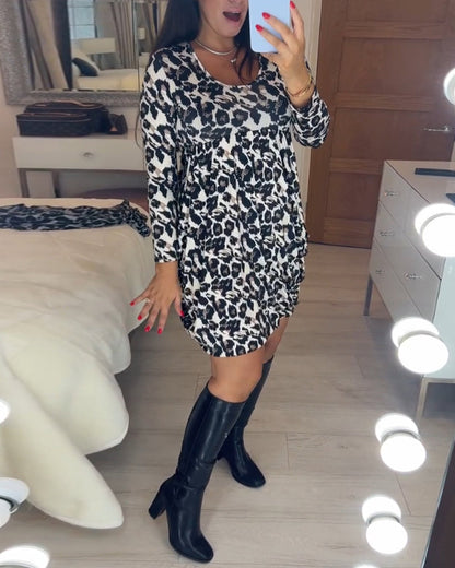 Herfstjurk met Luipaardprint – Leona