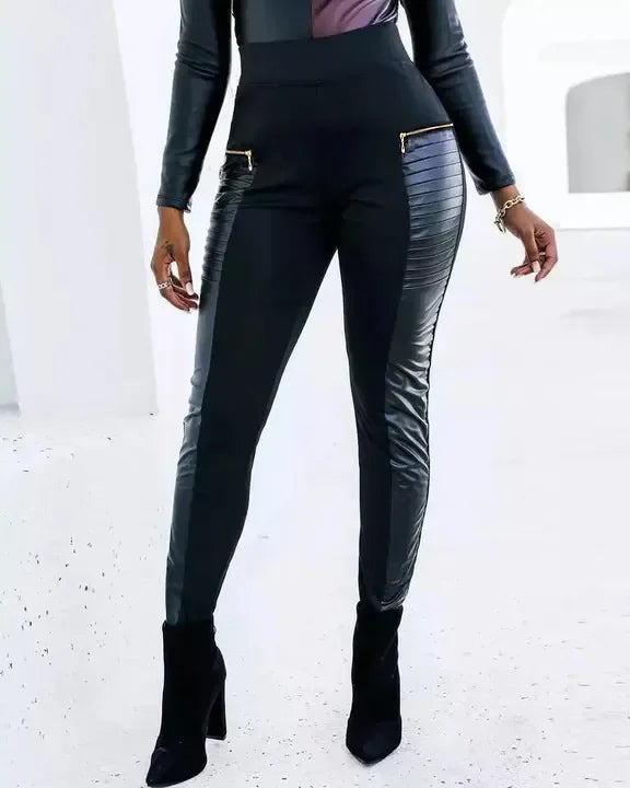 Trendy Hoge Taille Leren Broek voor Dames - Romy