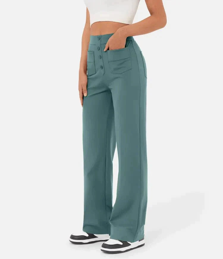 Elastische Hoge Taille Dames Broek - Isabeau
