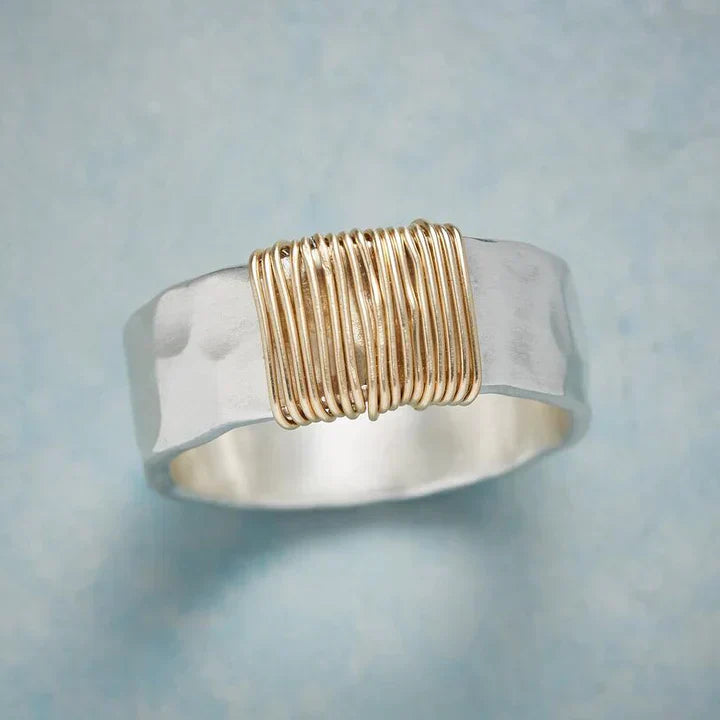 Zilveren Vintage Goudfiligraan Ring - Amira