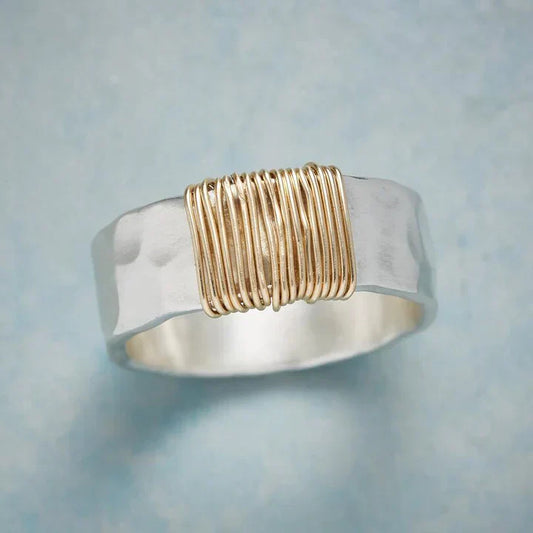 Zilveren Vintage Goudfiligraan Ring - Amira