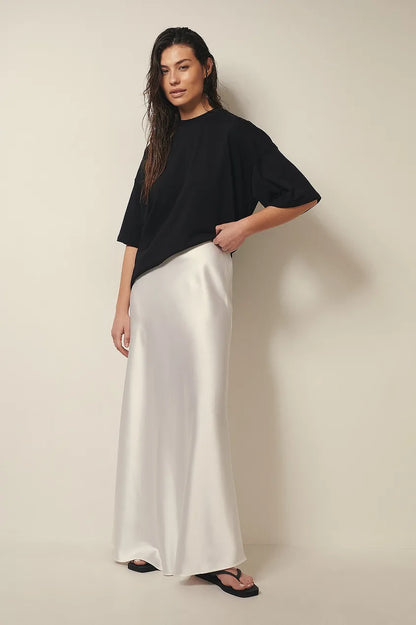Satijnen Rok met Hoge Taille – Elena