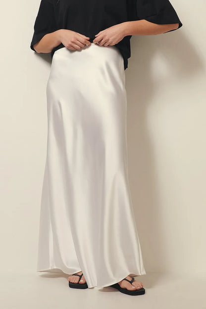 Satijnen Rok met Hoge Taille – Elena