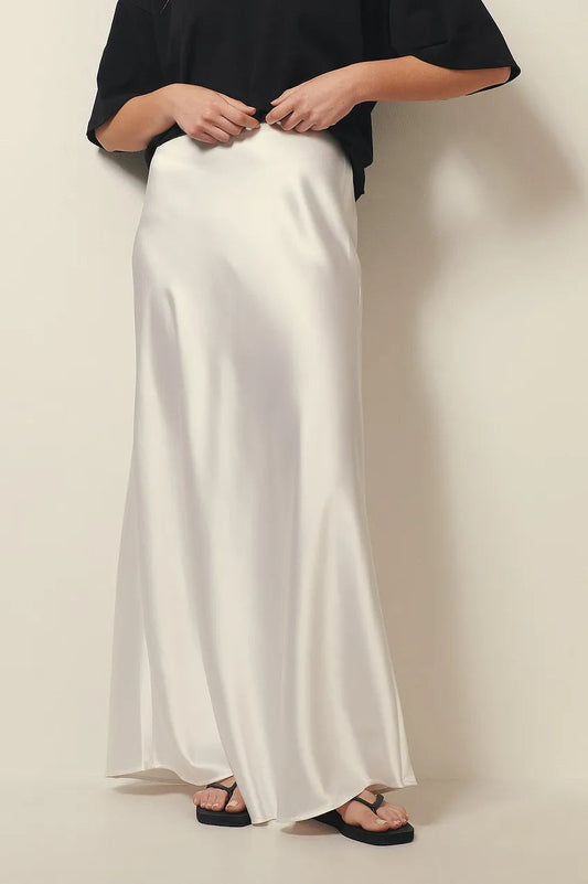 Hoge Taille Satijnen Rok – Leona