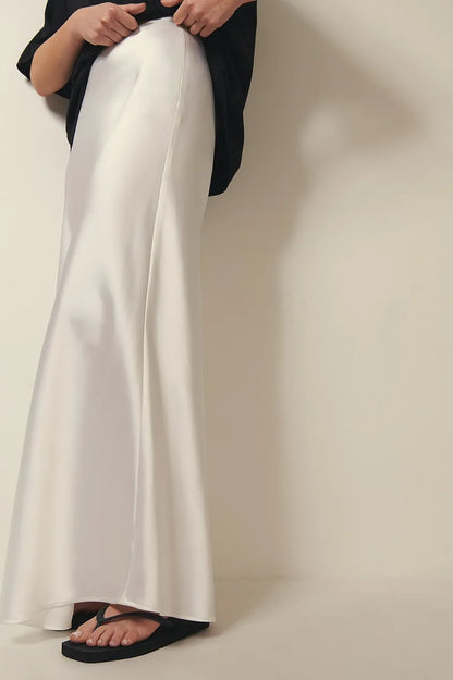 Satijnen Rok met Hoge Taille – Elena