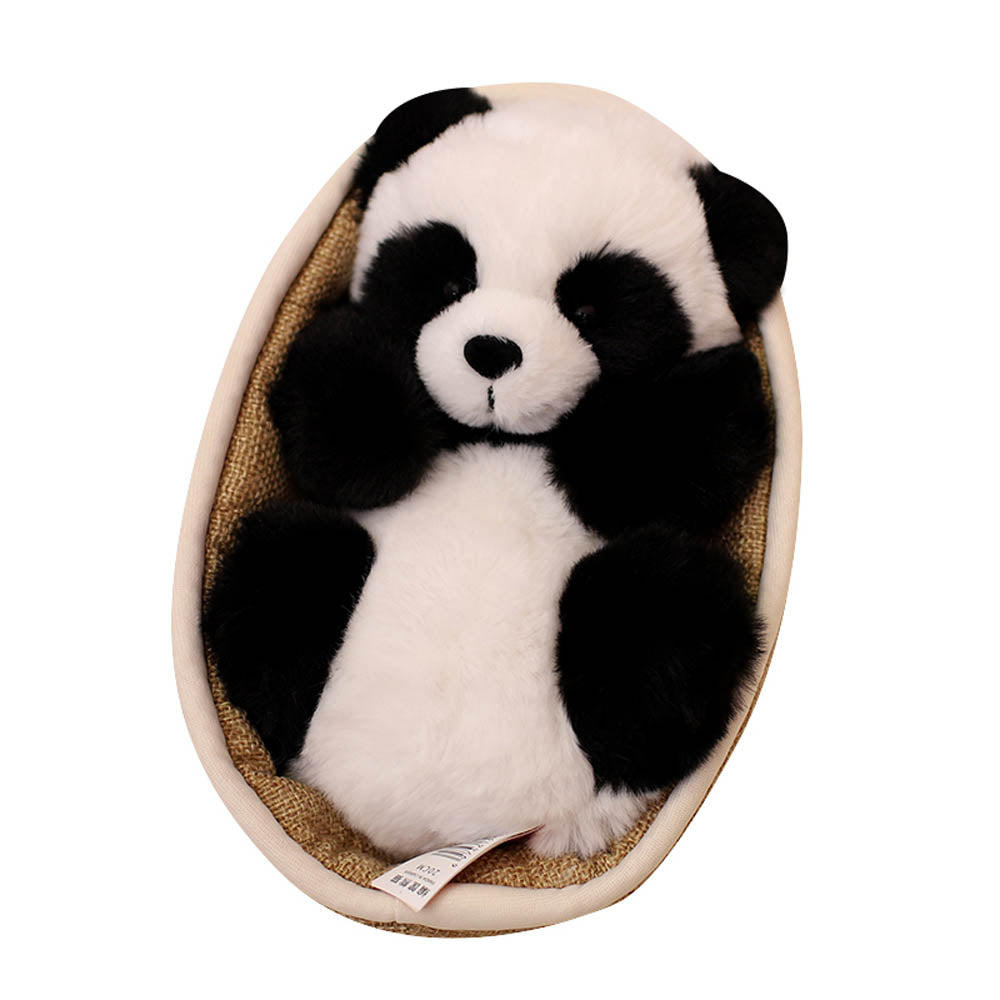 Pluchepanda met uitneembaar mandje – zacht gevuld en decoratief – 20 cm