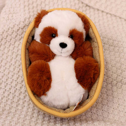 Pluchepanda met uitneembaar mandje – zacht gevuld en decoratief – 20 cm