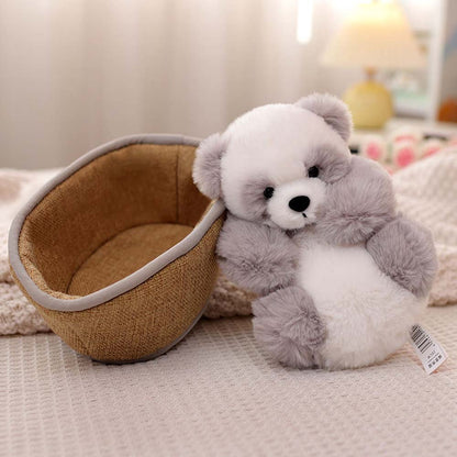 Pluchepanda met uitneembaar mandje – zacht gevuld en decoratief – 20 cm