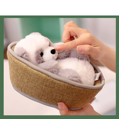 Pluchepanda met uitneembaar mandje – zacht gevuld en decoratief – 20 cm