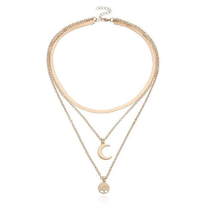 Levensboom & Halve Maan Multilayer Ketting - Selestina
