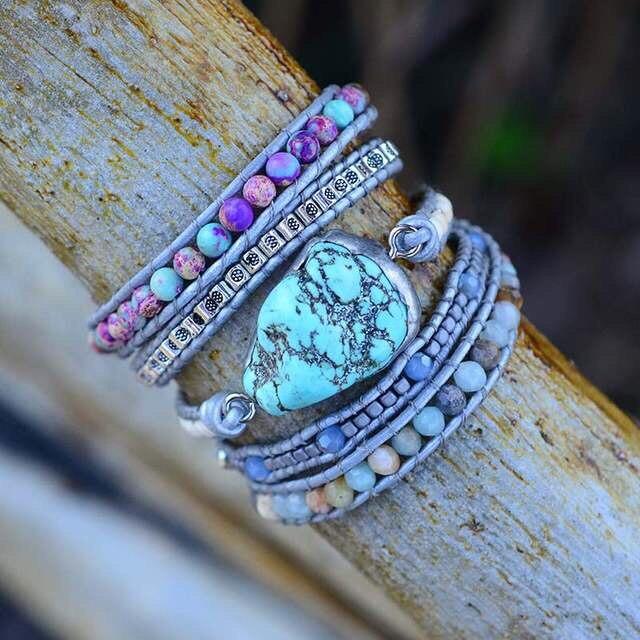 Helende Turkoois Wikkelarmband - Amara