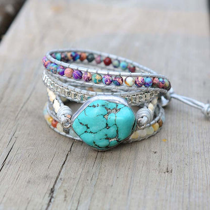 Helende Turkoois Wikkelarmband - Amara