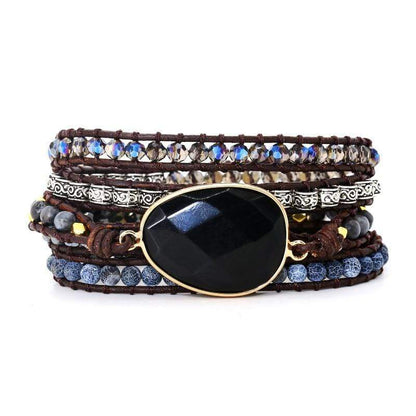 Krachtige Onyx Wikkelarmband - Isadora