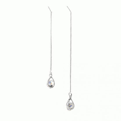 Lange Druppel Strass Oorbellen - Isalyn