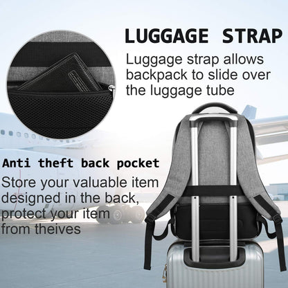 Slim Anti-Diefstal Laptop Rugzak met USB Oplaadpoort