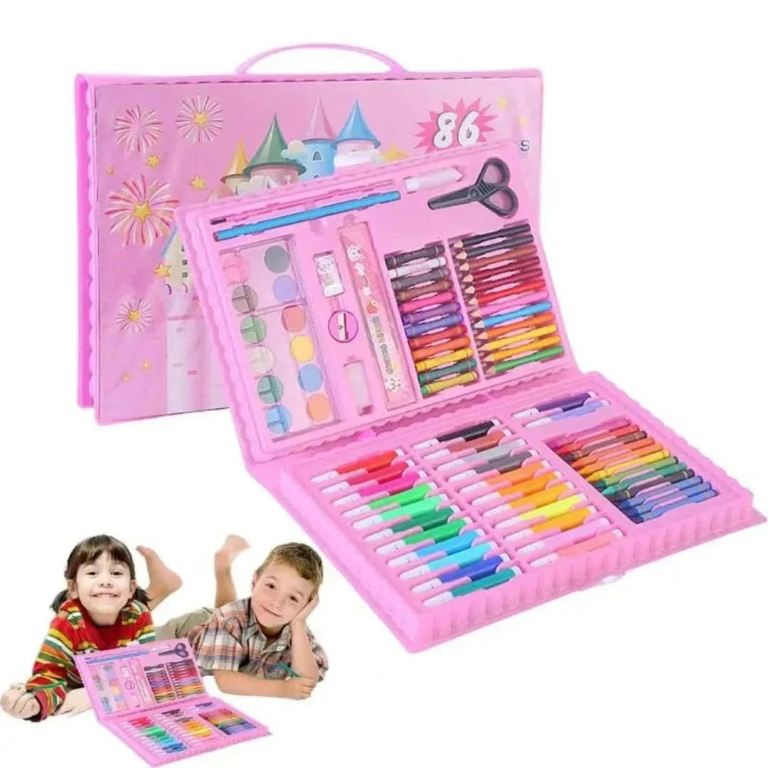 6-in-1 creativiteitenset met dubbele ezel – tekenkoffer voor kinderen vanaf 5 jaar