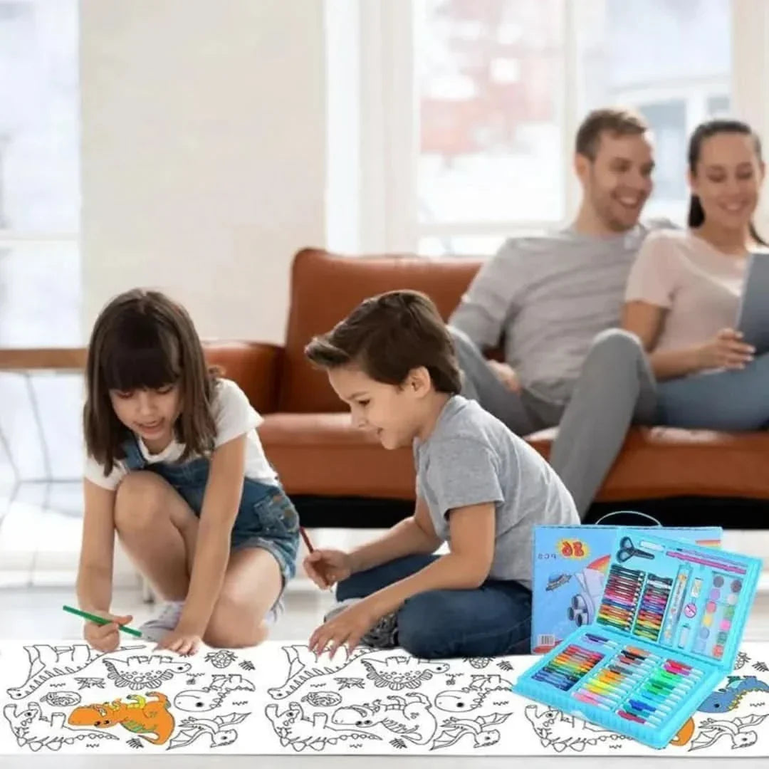 6-in-1 creativiteitenset met dubbele ezel – tekenkoffer voor kinderen vanaf 5 jaar