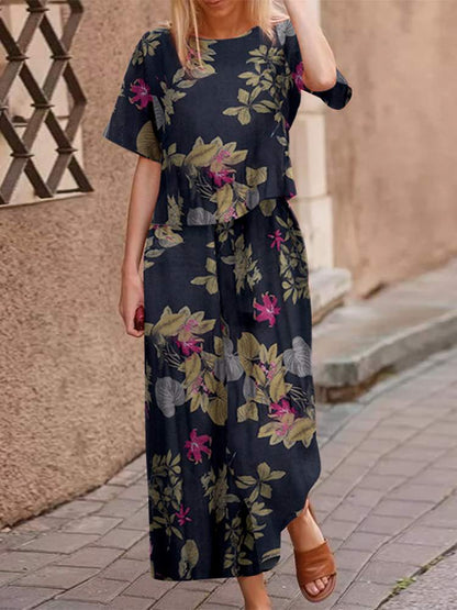 Luchtige twee-delige zomeroutfit van katoen met een flatterende pasvorm – Boho set Zephyra