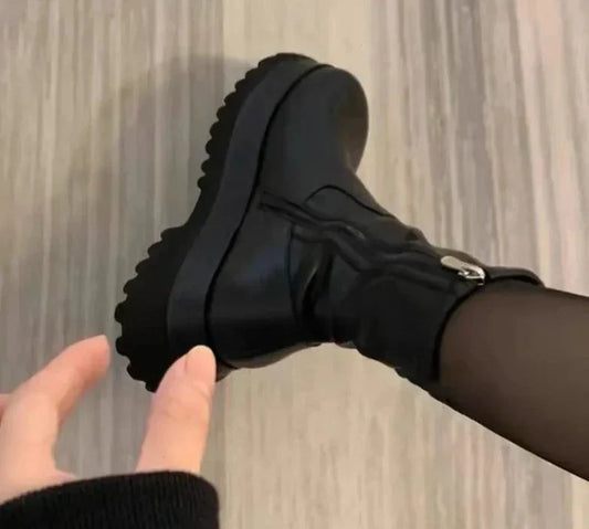 Dames Platform Chelsea Enkellaarsjes Met Warme Voering – Liora