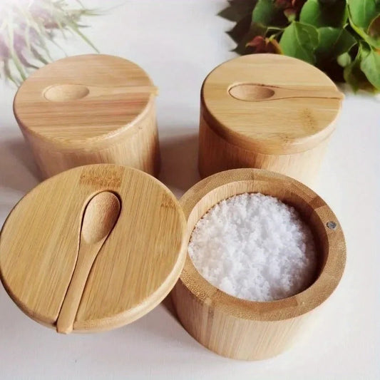 Bamboe Kruidendoosje met Deksel en Lepel - Nomi