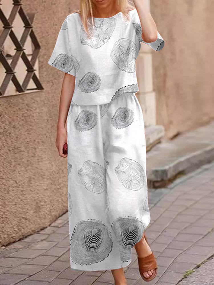 Luchtige twee-delige zomeroutfit van katoen met een flatterende pasvorm – Boho set Zephyra