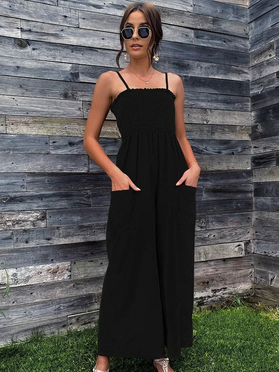 Zomerse dames jumpsuit met spaghettibandjes in vintage-stijl - RetroLuft