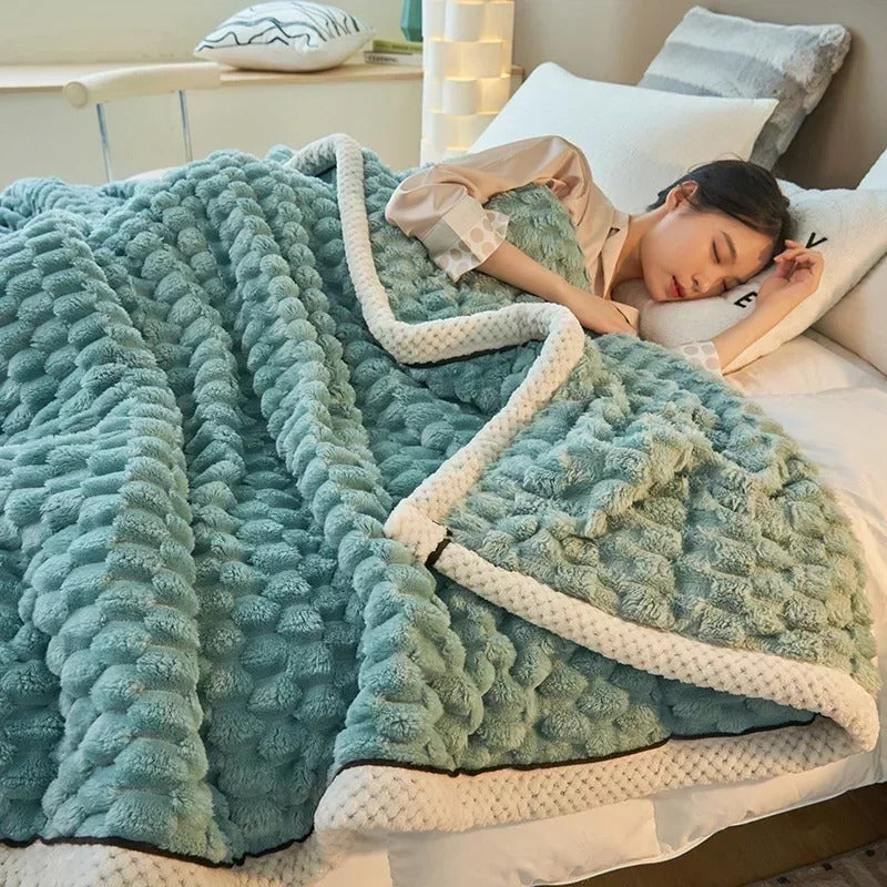 Dubbelzijdig Coral-Velvet Dekentje voor Herfst & Winter – TurtleWarm