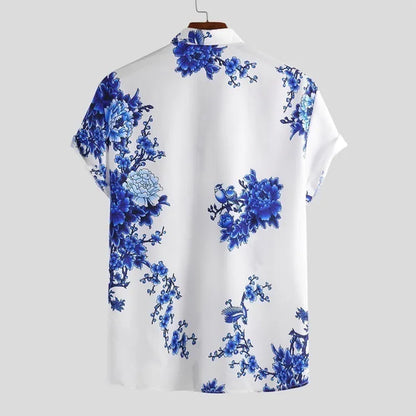 Bloemenpatroon Heren Zomeroverhemd met Korte Mouwen – Fabrizio