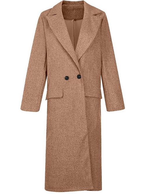 Lange damesjas met knoopsluiting – Helena