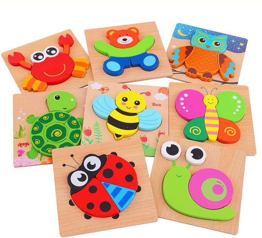 Montessori-leerpuzzel van hout – Kleurenplezier (1+1 Gratis)