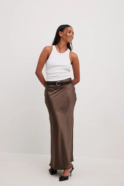 Satijnen Rok met Hoge Taille – Elena