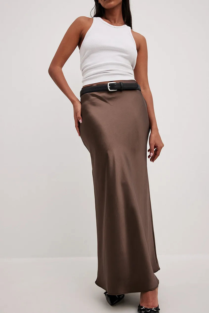Satijnen Rok met Hoge Taille – Elena