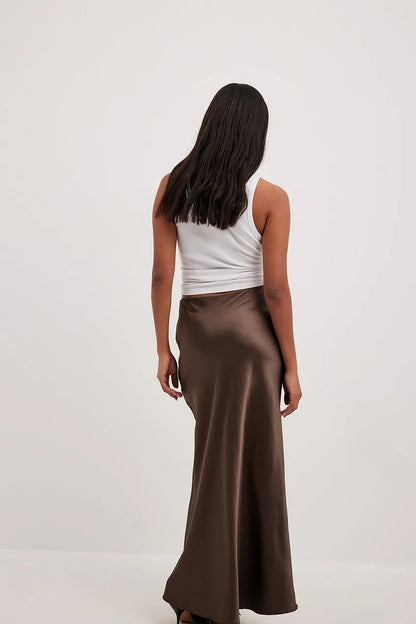 Satijnen Rok met Hoge Taille – Elena