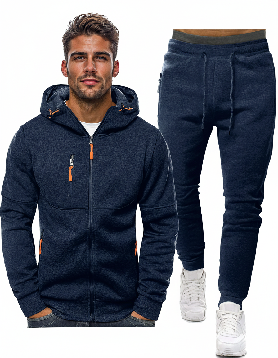 Comfortabel Heren Trainingspak - Jamie in blauw
