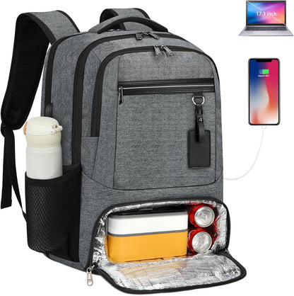 Waterdichte Laptop & Lunch Rugzak met USB Poort – Multi-Vak Reistas