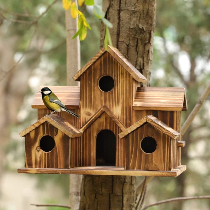 Functionele houten nestkast voor tuinvogels – Nestora