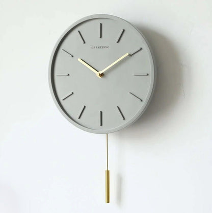 Cement Wandklok met Metalen Slinger - Tundra