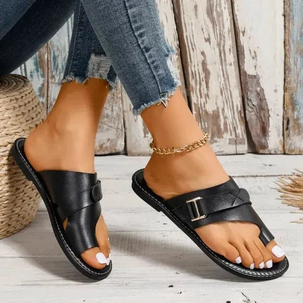 Orthopedische dames leren sandalen met Hallux Valgus correctie – Livia