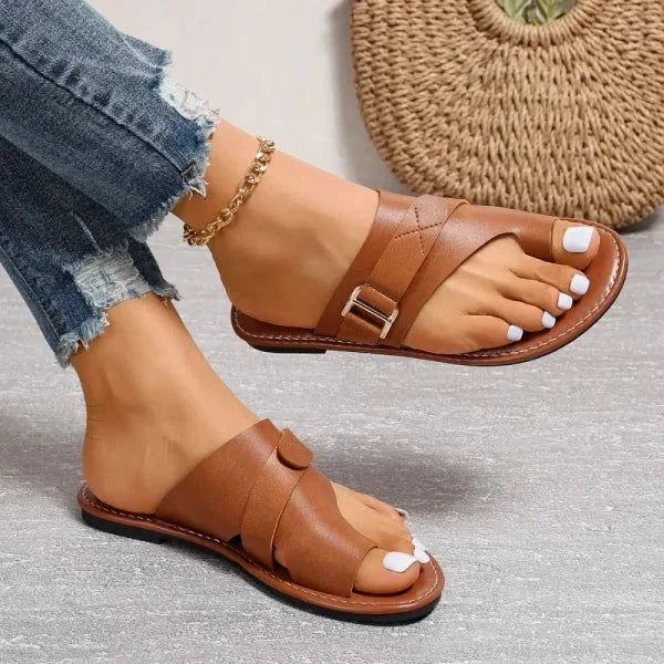 Orthopedische dames leren sandalen met Hallux Valgus correctie – Livia
