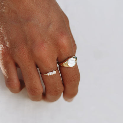 Trendy Mini Parelring - Isolde