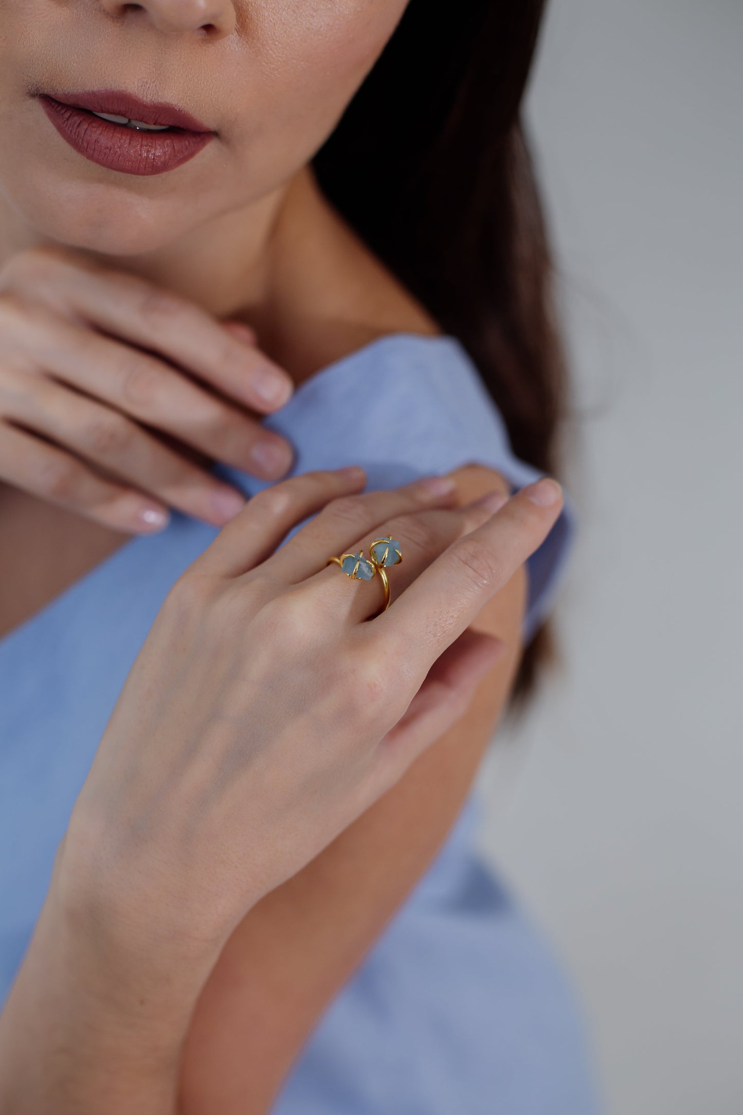 Unieke Ruwe Edelsteen Ring - Mira
