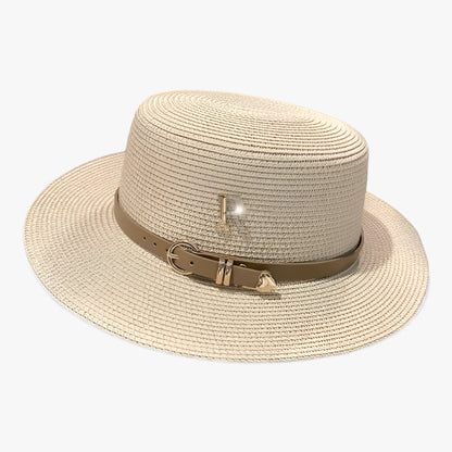 Dames Strohoed met Platte Top – Aurelle