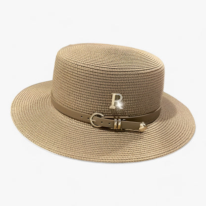 Dames Strohoed met Platte Top – Aurelle