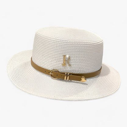 Dames Strohoed met Platte Top – Aurelle