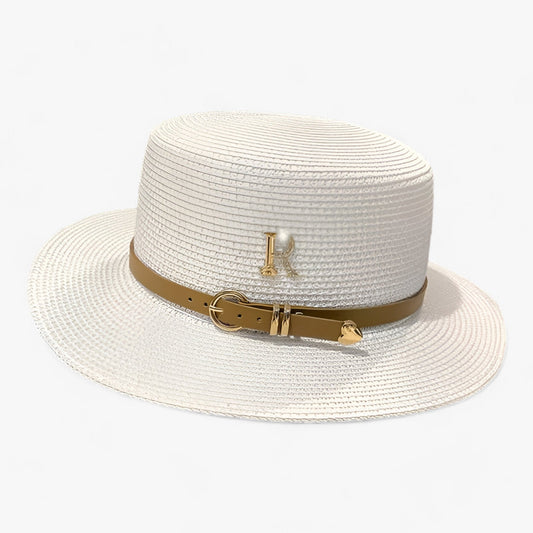Dames Strohoed met Platte Top – Aurelle
